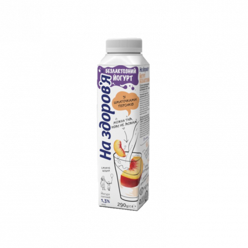 Йогурт питний НА ЗДОРОВ'Я персик, 1,3%, 290 г